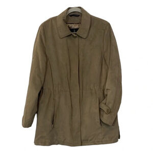 London Fog All Weather Faux Suede Coat Tan Trench